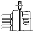 Вилка РП15 для печатного вертикального монтажа схема